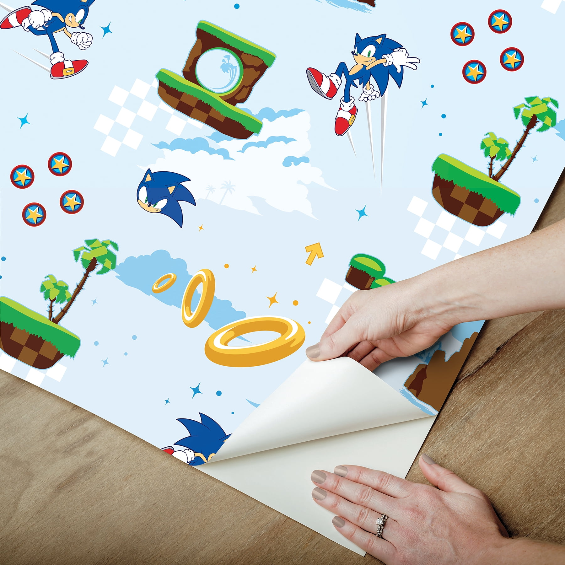 RoomMates Sonic The Hedgehog Green Hill Zone Peel and Stick Wallpaper