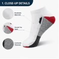 thumbnail image 2 of Athletic Socks for Men & Women 5 Pairs, Ankle Sports Socks, Breathable Mesh Running Socks, Moisture Wicking Workout Socks for Gym & Everyday Wear, Shoe Size 7-8.5, 2 of 5