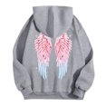 thumbnail image 5 of vigerkar Hoodies for Women Oversized Wings Graphic Sweatshirts Fall Fashion Outfits Casual Sweaters Tops Workout Winter Clothes (Light Gray, L), 5 of 5