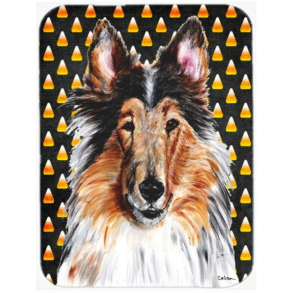 Carolines Treasures Collie Candy Corn Halloween Mouse Pad