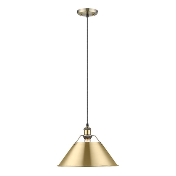 Orwell 1-Light Pendant in Aged Brass with Brushed Champagne Bronze