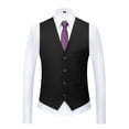 thumbnail image 3 of Cloudstyle Men's 3Pcs Business Professional Casual Daily Slim Fit One Button Suit Set (Blazer + Vest + Pants), 3 of 5