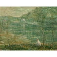thumbnail image 2 of Ernest Lawson 24x19 Black Ornate Framed Double Matted Museum Art Print Titled: By the River (circa 1906), 2 of 5