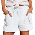 thumbnail image 2 of Beach Shorts for Women Summer Casual Lightweight Elastic Waist Wide Leg Loose Athletic Shorts with Pockets, 2 of 5