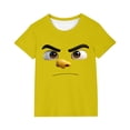 thumbnail image 2 of Blusas y camisas de manga corta con cuello redondo para niños y niñas, color liso, con estampado de expresión linda, manga corta, holgadas y cómodas, blusa para niña, 2 of 6