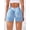 Light Blue, variant on Womens Scrunch Butt Lifting Shorts Faux Denim Gym Booty Shorts Seamless High Waist Workout Yoga Biker Jean Shorts V Back Denim Shorts Light Grey L