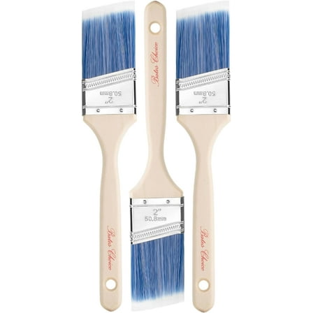 Bates- Paint Brushes, 2-Inch, 3 Pack, Angle Brushes, Treated Wood Handle