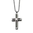 thumbnail image 1 of Collier Pendentif Croix Poli en Acier Inoxydable 24 Po, 1 of 3