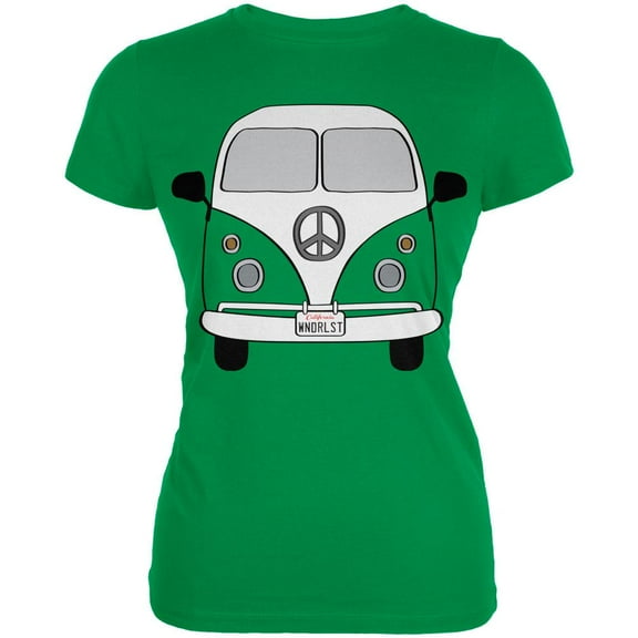 Halloween Travel Bus Costume Camper Wanderlust Juniors Soft T Shirt Irish Green MD