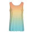 thumbnail image 5 of AherBiu Tank Tops for Women Gradient Color Round Neck Ruched Loose Summer Casual Comfy Top Sleeveless Tshirts, 5 of 6