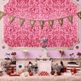 thumbnail image 2 of Flower Wall Panels Backdrop Décor:  Pink Artificial Floral Backdrop for Wedding Party Baby Bridal Shower, 12 Pcs Hanging 3D Fake Hydrangea Wall Decoration, Silk Faux Hydrangea Flower Backdrop, 2 of 5
