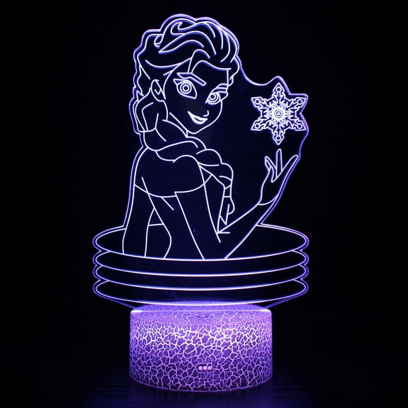 BAIZOHAI 3D Night Light for Kids, Frozen 3D Illusion Lamp with Remote & Smart Touch 16 Changeable Colors for Children's Room Decoration Christmas Birthday Gift DSN529-035