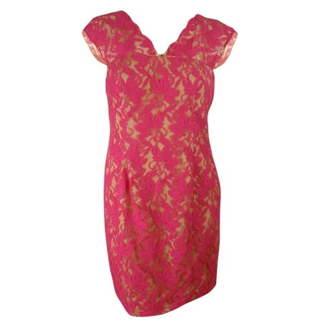 Donna V-neck - Donna Ricco Women's V-Neck Back Lace Dress