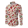 thumbnail image 1 of Innerwin Tunic Shirt Button Down Mens Shirts Daily Lapel Neck Comfy Tops Santa Claus XL, 1 of 3