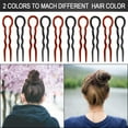 thumbnail image 3 of 40 Pieces U Shaped Hair Pins, Plastic Large Hair Pins for Buns, Secure Hold Bobby Pins Hair Grips, Fast Spiral Hair Braid Twist Styling Hair Clips Pin for Lady, Girl, Women (Black + Brown), 3 of 4