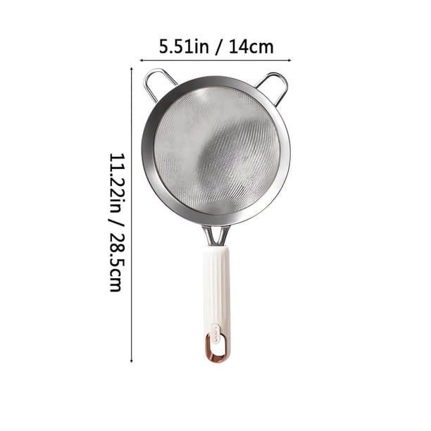 Tamis À Farine, Acier Inoxydable Tamis De Cuisine Multi-usage Filtre Outil De Cuisson for Sucre En Poudre Cacao (Couleur : B, Taille : L
