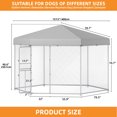 thumbnail image 4 of Craftian 13.1×11.2×7.6FT Outdoor Dog Kennel for Large Dogs, Pet Dog Run Enclosures for Dog Crate Outdoor Metal Galvanized Welded with Waterproof UV-Resistant Cover, 4 of 10