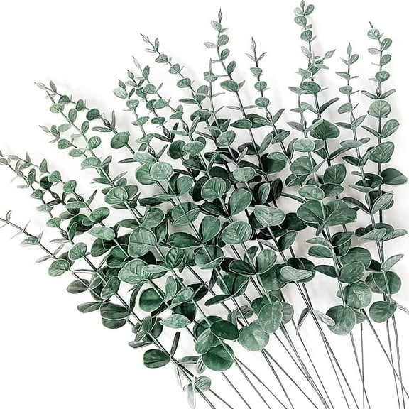 36pcs Eucalyptus Stems Artificial Eucalyptus Leaves Fake Greenery Branches Stems Faux Eucalyptuses Wedding Bouquet