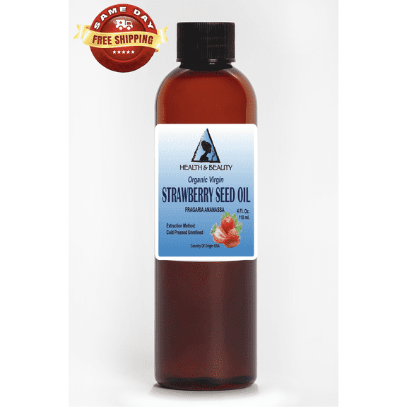Strawberry seed oil unrefined organic virgin by h&b oils center natural 4 oz