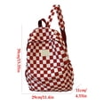 thumbnail image 3 of Trendy Checkerboard Backpack for Men Women, Red Plaid Korean Style Large Capacity Campus Bag, Lightweight Waterproof Casual Daypack for College Travel & Commute, 3 of 7