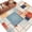 Khaki Gray Blue Dark Orange, variant on 8'x10' Area Rugs, Orange Blue Geometric Indoor Outdoor Area Rug for Living Room Bedroom, Vintage Contemporary Abstract Washable Bathroom Rugs Kitchen Floor Carpet Mats Home Decor Aesthetic