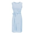 thumbnail image 4 of UVN Summer Dresses for Women Striped T Shirt Dress Casual Midi Dress Sleeveless Sundress with Pockets, 4 of 8