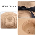 thumbnail image 3 of 56-58 cm hat circumference female bow straw hat summer big brim sun hat outdoor travel sunscreen beach sun hat, 3 of 5