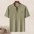 thumbnail image 6 of Men's Linen Short Sleeve V-Neck Cotton and Linen T-shirt, 6 of 11