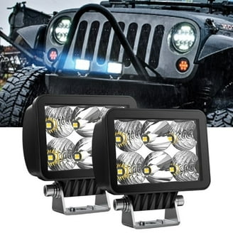 Side Shooter LED Light Bar Set 20inch Triple Row Spot Flood Combo Lights, 2pcs 4.3inch LED Pod Lights With 5Pin Rocker Switch Wiring Harness
