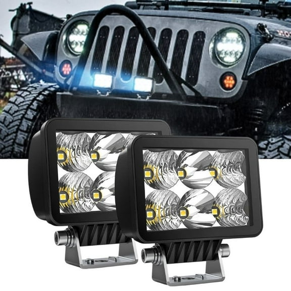 Nilight Led Pod Lights 2Pcs 3.3inch 6Led Spot Flood Combo Beam Square Driving Work Lights Built-in EMC Offroad Lights Side Light Ditch Lights for Tractor Truck Motorcycle Boat ATV
