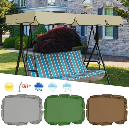 HOTBEST Swing Canopy Top Cover Anti-fading Swing Cover Top Waterproof Sunshade Cover Replacement Easy to Replace Hammock Canopy for Garden Outdoor Bench Patio 64.6 x 44.9 x 5.9in