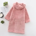 thumbnail image 5 of Toddler Boys Girls Flannel Bathrobes Kids Soft Hooded Sleepwear Cartoon Print Night-robe 2T 3T 4T 5T 6T 7T 8Y to 12T Kids Flannel Hooded Bathrobe Toddler Plush Robes With Belt,Pink,Size 1-2T, 5 of 7
