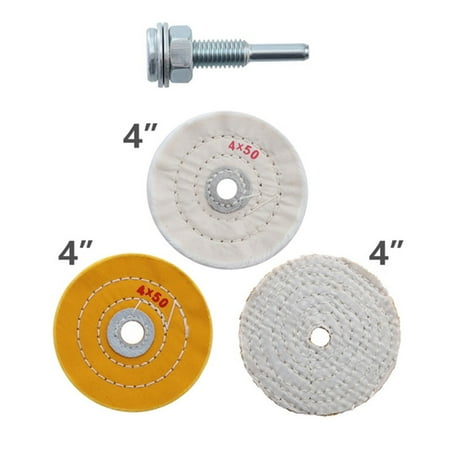 

BAMILL 4pcs 4inch Cloth Polishing Wheels Cotton Lint For Bench Grinder Electric Drill