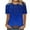 Blue, variant on TKLPEHG Womens Dressy Tops Short Sleeve T Shirts Crew Neck Comfy Casual Loose Fashion Print Graphic Tee Summer Fashion Outfits (Blue,XXXXL)
