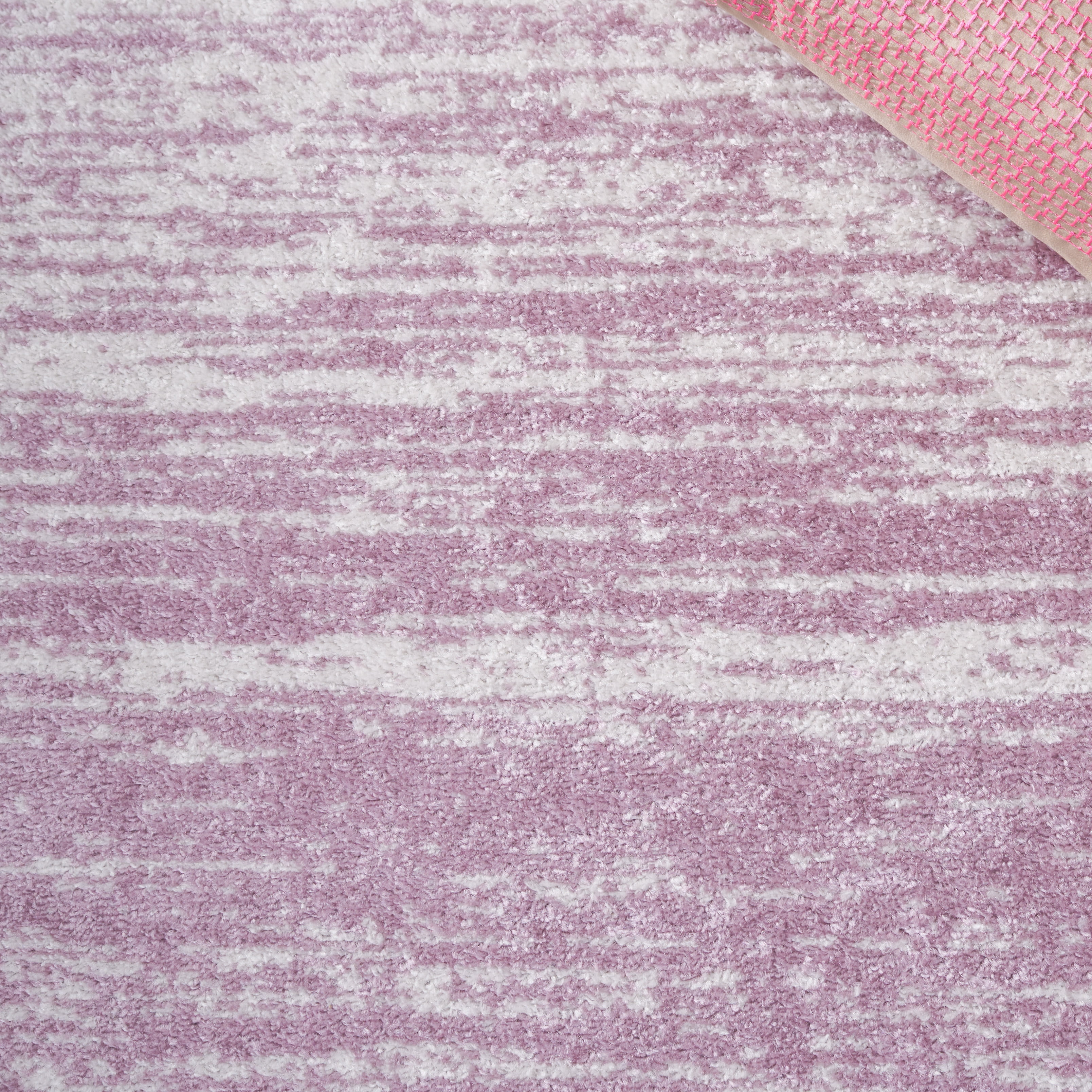 SAFAVIEH Adirondack Esmond Striped Area Rug, Cream/Purple, 4' x 4' Round - Modern Design, Cream & Purple, Ideal for Living Room, Bedroom, Dining Space