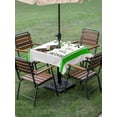thumbnail image 3 of Outdoor Tablecloth with Umbrella Hole and Zipper, St. Patrick's Day Square Table Cloth 54x54 Inch Waterproof Tablecloth, Spring Lucky Hats Dogs Grass Striped Picnic Table Cover for Patio Camping, 3 of 7