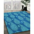 thumbnail image 2 of Ahgly Company Indoor Square Patterned Blue Eyes Blue Area Rugs, 4' Square, 2 of 6