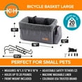 thumbnail image 3 of K&H Pet Products Travel Bike Basket for Pets Classy Gray Large 12 X 16 X 10 Inches, 3 of 11