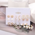 thumbnail image 4 of UDIYO 1 Set Stud Earrings Heart Rhinestone Acrylic Fashion Appearance Sparkling Earrings for Daily Wear, 4 of 7