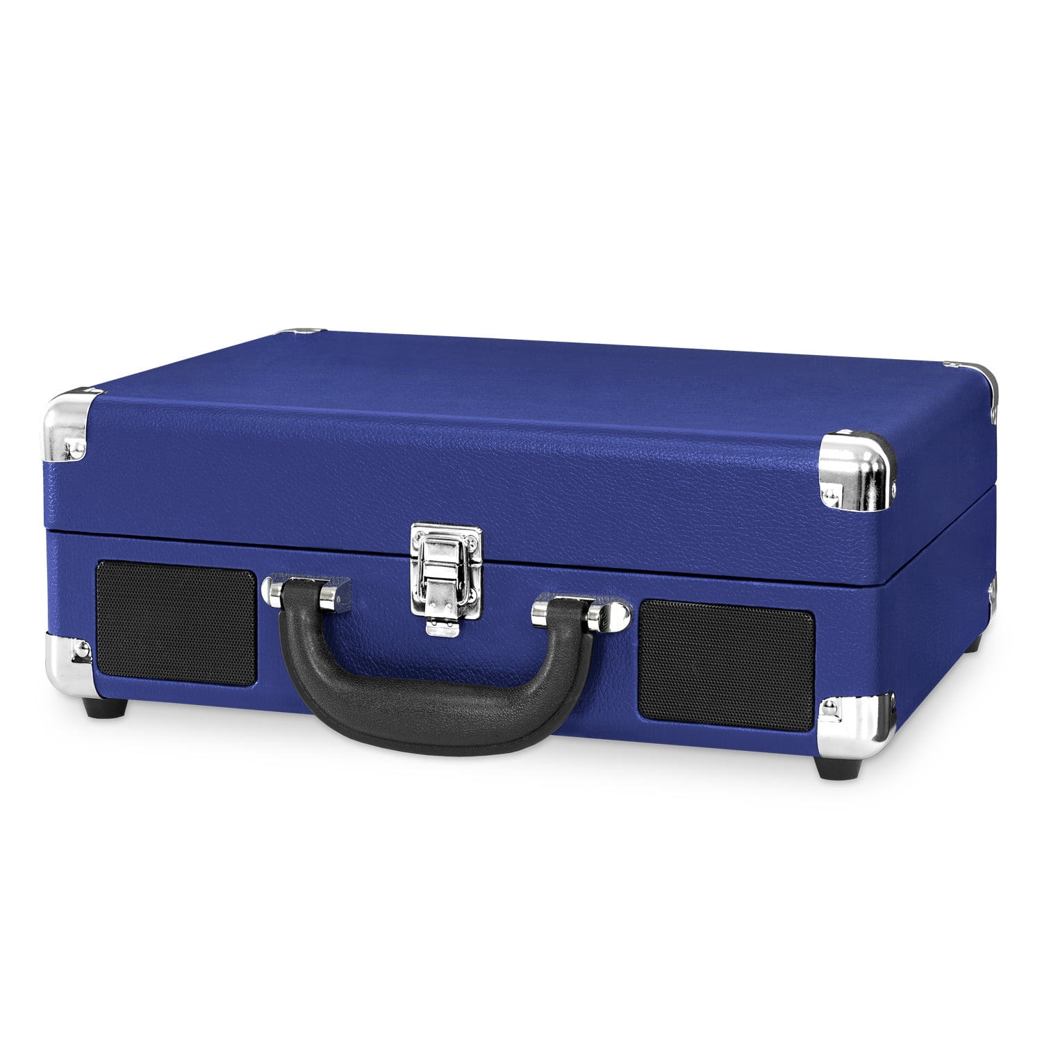 Cobalt Blue Victrola Vintage 3-Speed Bluetooth Suitcase Turntable with Speakers 