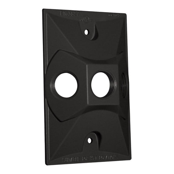 RECT COVER 3HOLE 1G BRZ (Pack of 1)