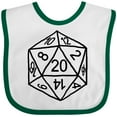 thumbnail image 3 of Inktastic 20 Sided White Dice Boys or Girls Baby Bib, 3 of 4