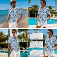 thumbnail image 4 of Xixirimido Blue Roses Floral Print Hawaii Couple Matching Outfit Men's Hawaiian Shirt and Women's Summer Sleeveless Dress Soft Midi Beach Dresses Matchable Couple Outfits, Size XL, 4 of 7