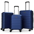 thumbnail image 1 of Costway 3-Piece Hardside Luggage Set (20/24/28 Inch) with 8-Spinner Wheels, 3-Digital Lock Navy, 1 of 10