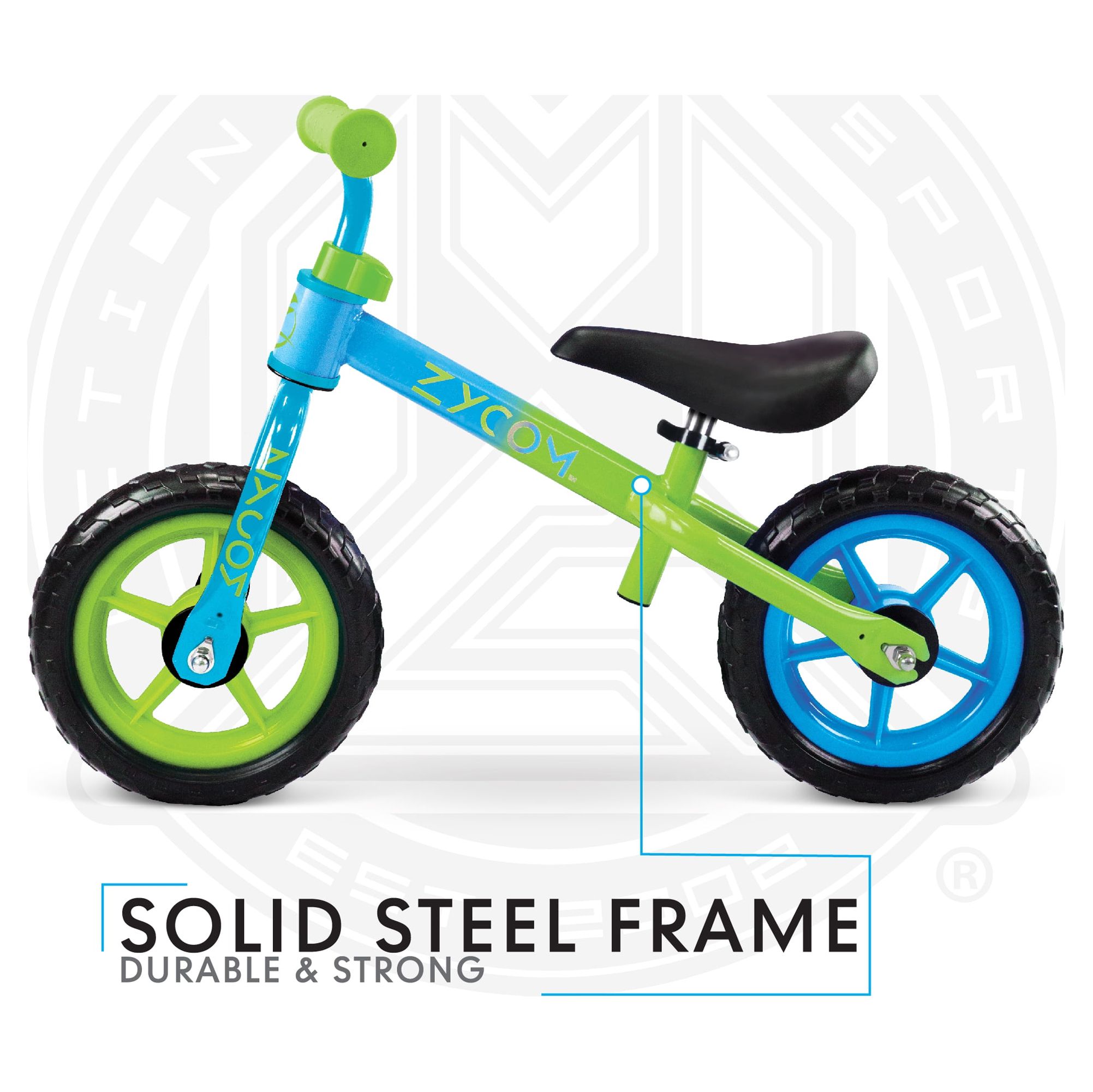 Zycom 10-inch Toddlers Balance Bike Adjustable Helmet Airless Wheels Lightweight Training Bike Blue - image 5 of 12