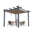 thumbnail image 3 of QinaQin Pergola Rétractable en Aluminium 10 X 10 Pi avec Auvent Ajustable, Gris-Kaki, 3 of 6