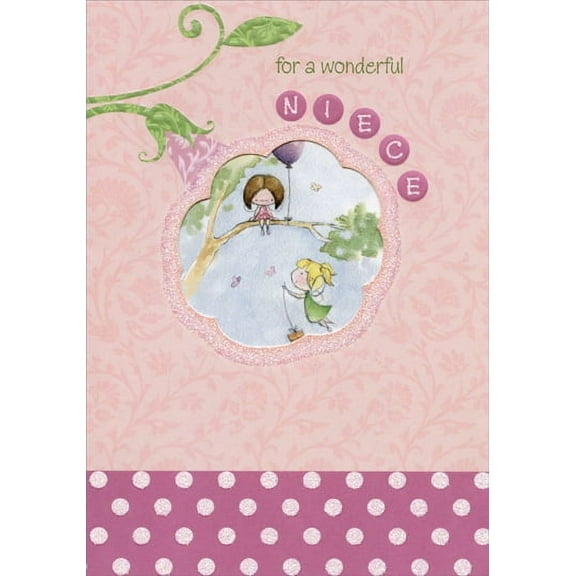 Designer Greetings Fairies on Tree Branch Die Cut Window: Niece Birthday Card