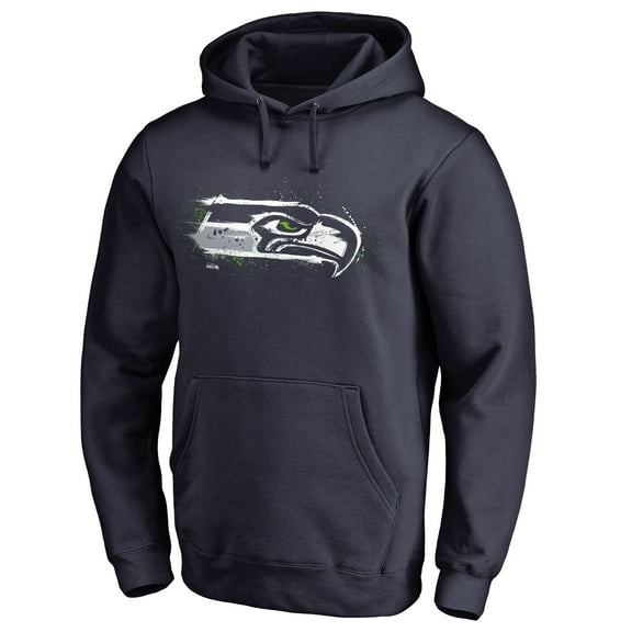 Men's College Navy Seattle Seahawks Splatter Logo Pullover Hoodie