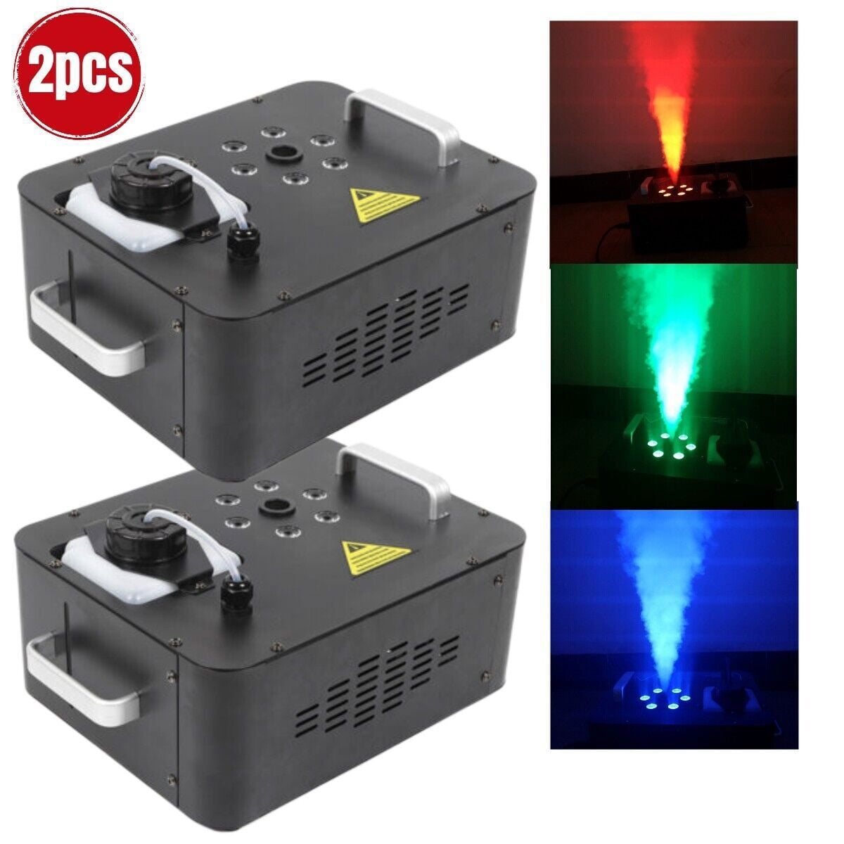PEAKORA2pcs 6LED DJ Geyser Smoke Fog Machine Pyro Stage Vertical Upspray Fogger DMX RGB