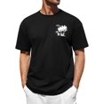 thumbnail image 1 of Camiseta estampada de cuello redondo de algodón de verano de manga corta para hombre, 1 of 7